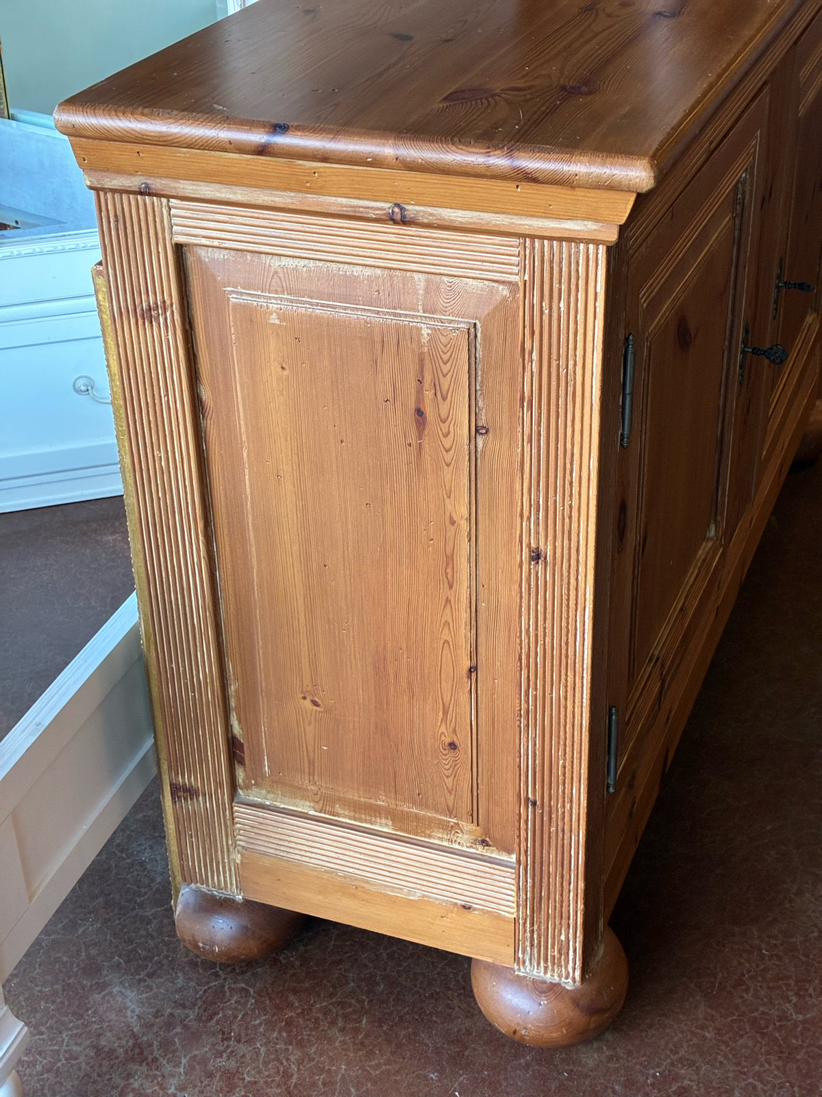 European-Style Solid Pine Two-Door Sideboard