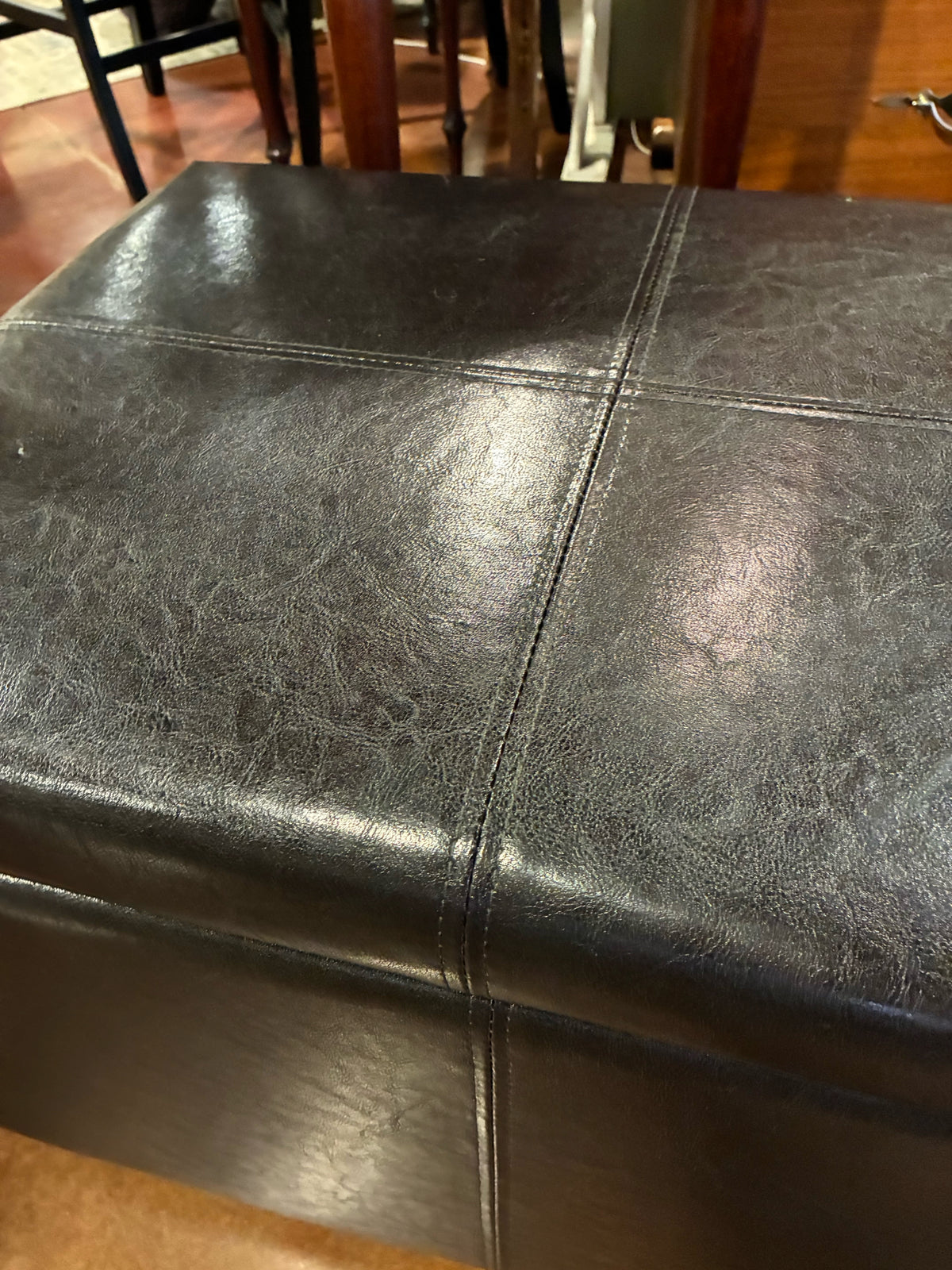 Smart Industry Faux Leather Storage Ottoman