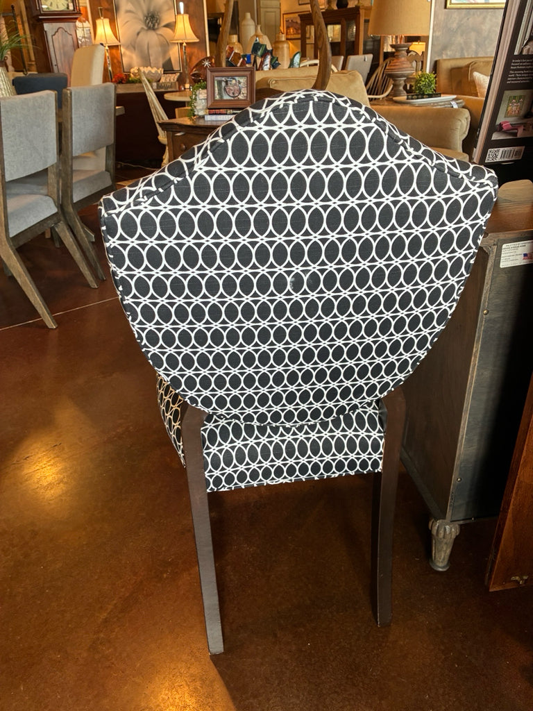 Accent Chair|Geometric Upholstered|Black & Ivory