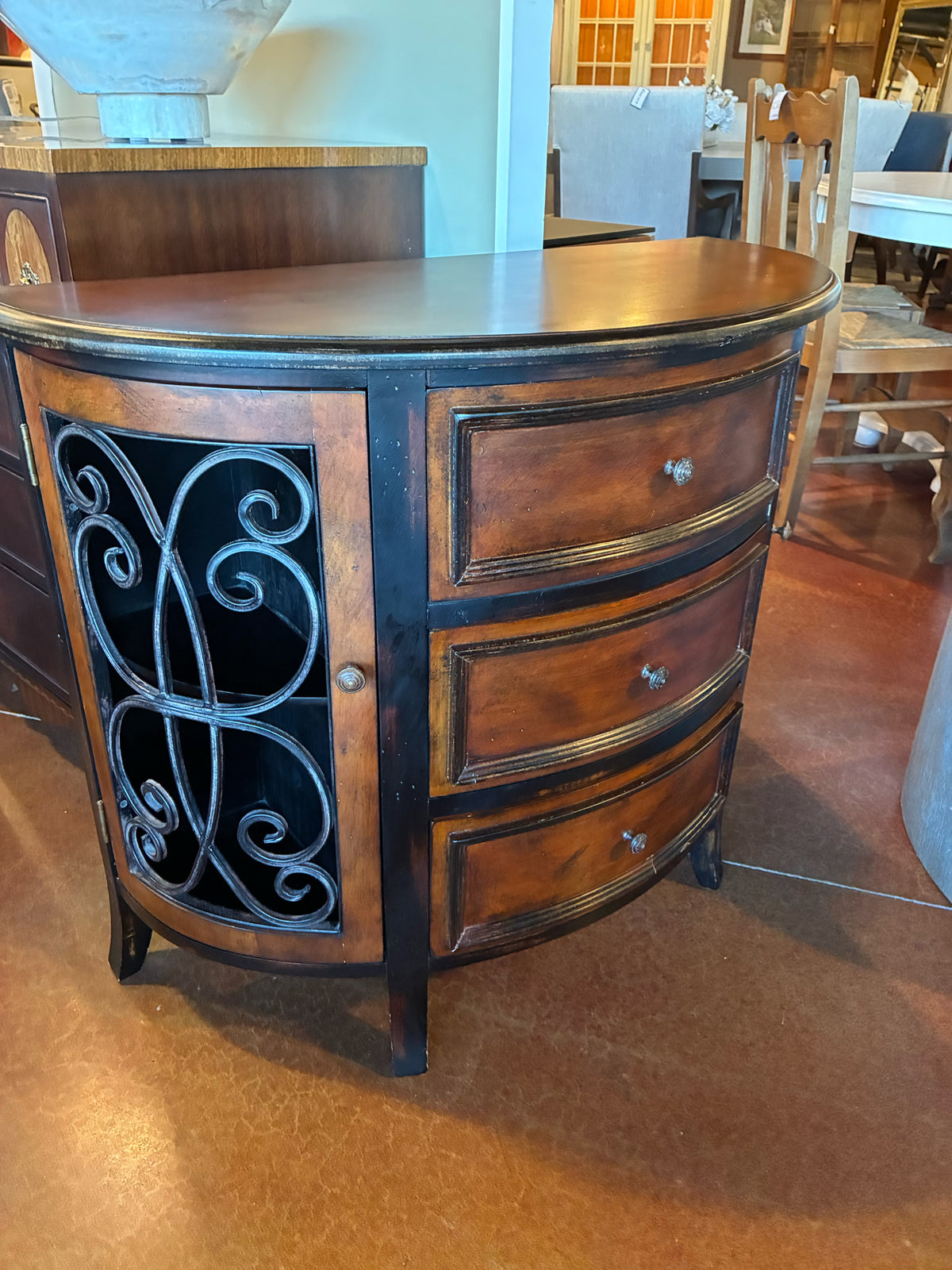 Demilune 3-drawer Accent Chest