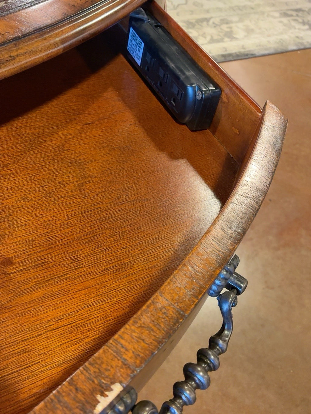 Maitland-Smith Burl & Leather Computer Partner Desk