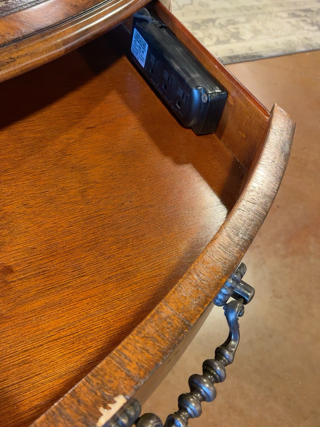 Maitland-Smith Burl & Leather Computer Partner Desk