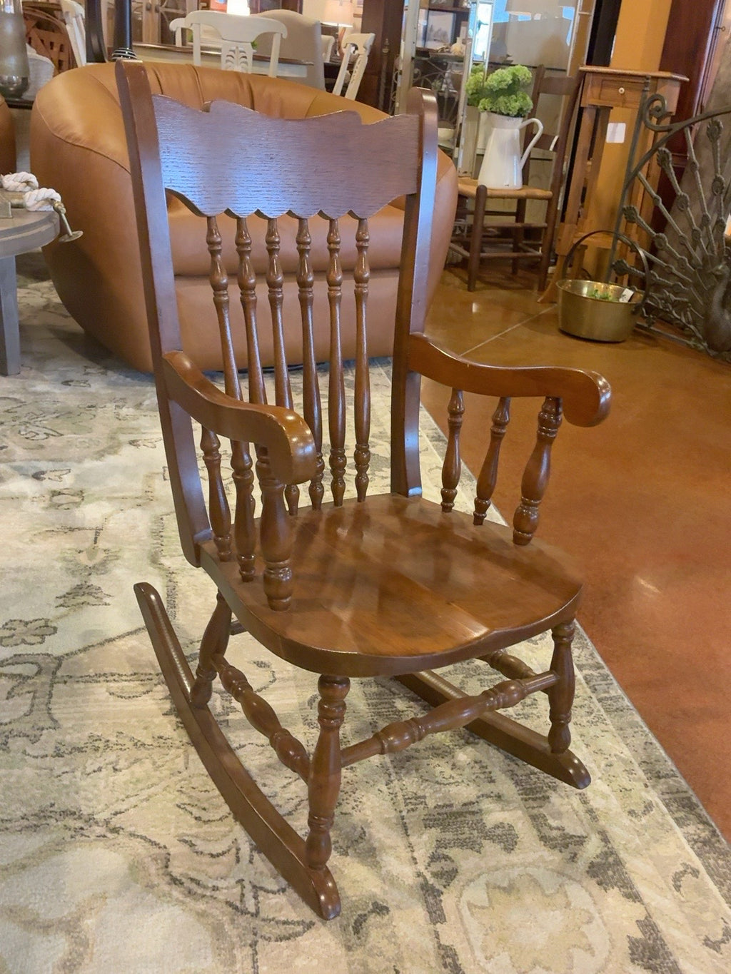 Antique Child's Spindle-Back Rocking Chair