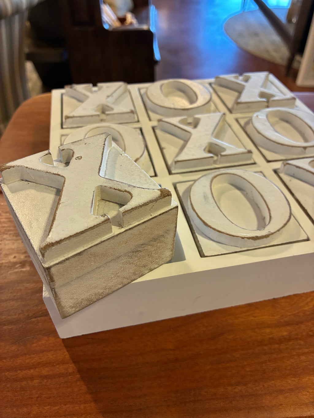 Decorative Wood Tic-Tac-Toe Set