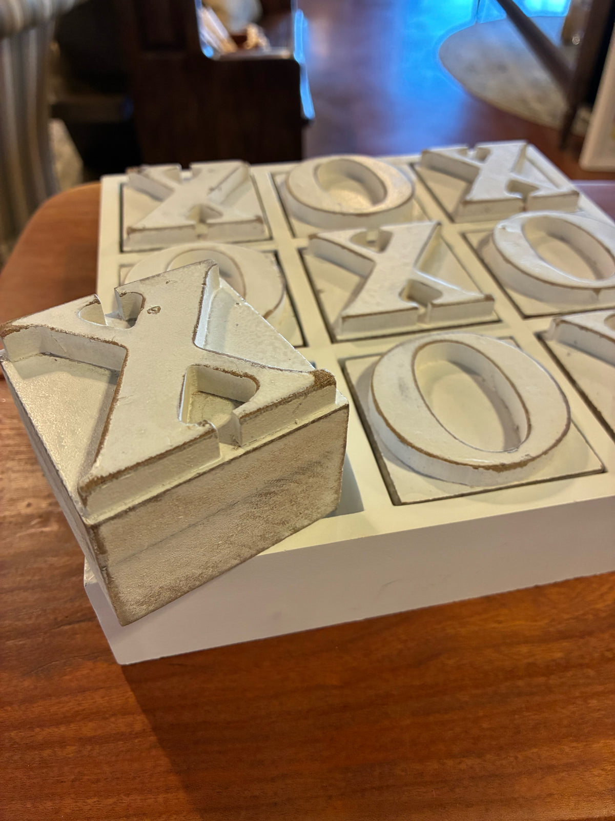 Decorative Wood Tic-Tac-Toe Set