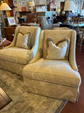 Hickory White Luxury Upholstered Swivel Chairs - PAIR