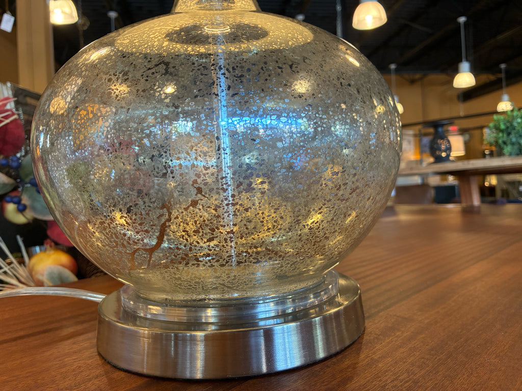 Pair of Silver Mercury Glass Lamps