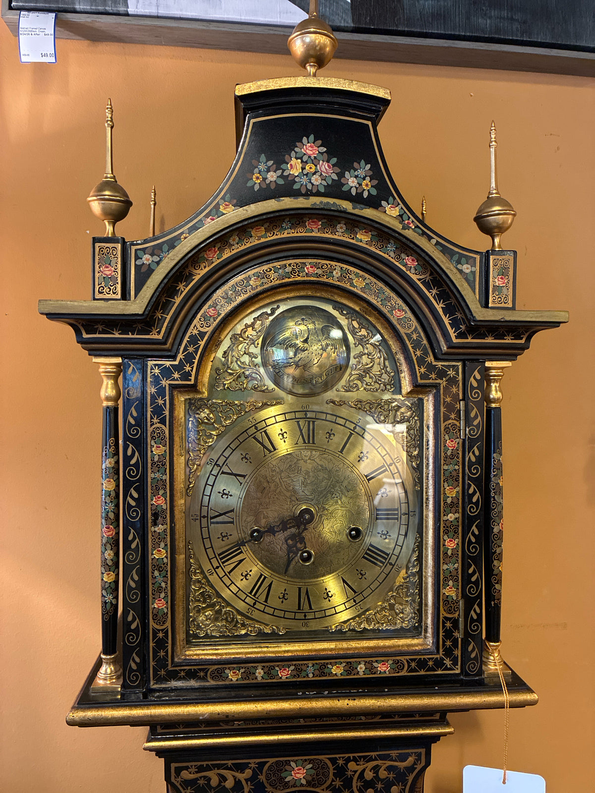 Vintage 1972 Ridgeway Model 232 Chinoiserie Grandfather Clock