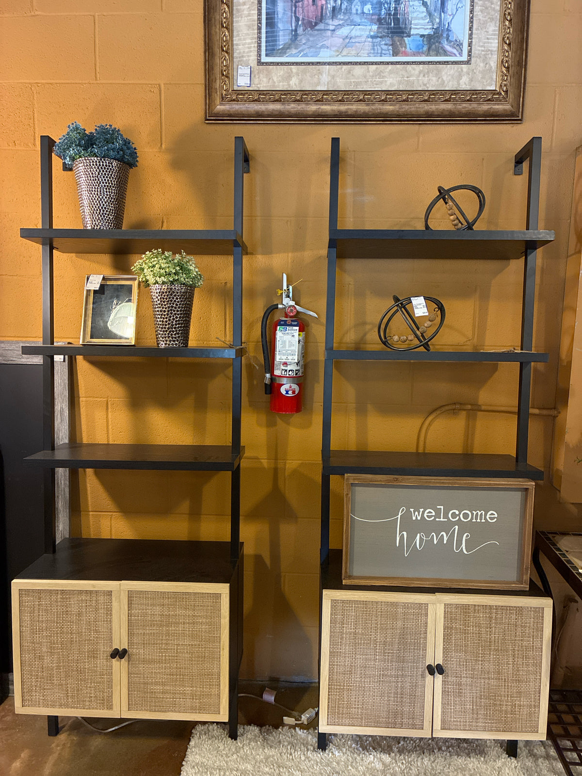 Shelf Nathan James Beacon Ladder Black w/doors @bottom 72X23X13