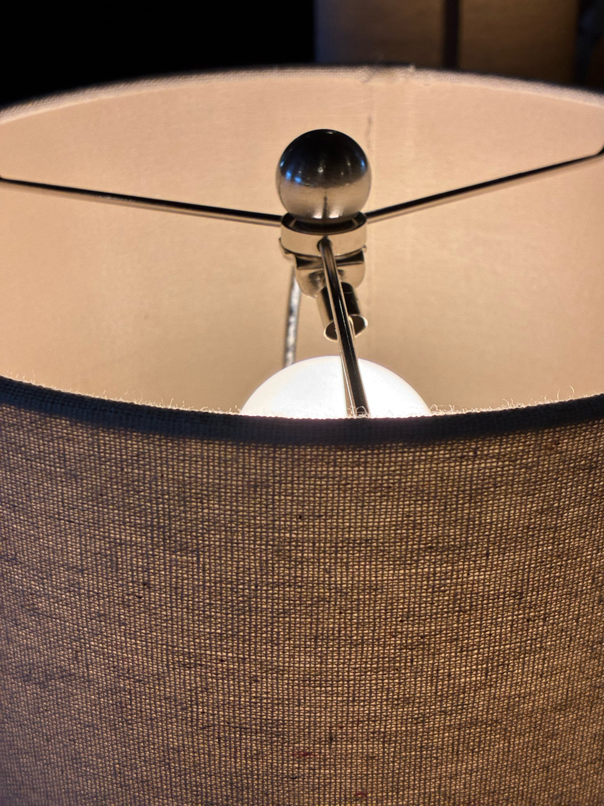 Ivory Chevron Ceramic  Table Lamp