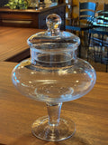 Clear Glass Pedestal Apothecary Jar with Lid