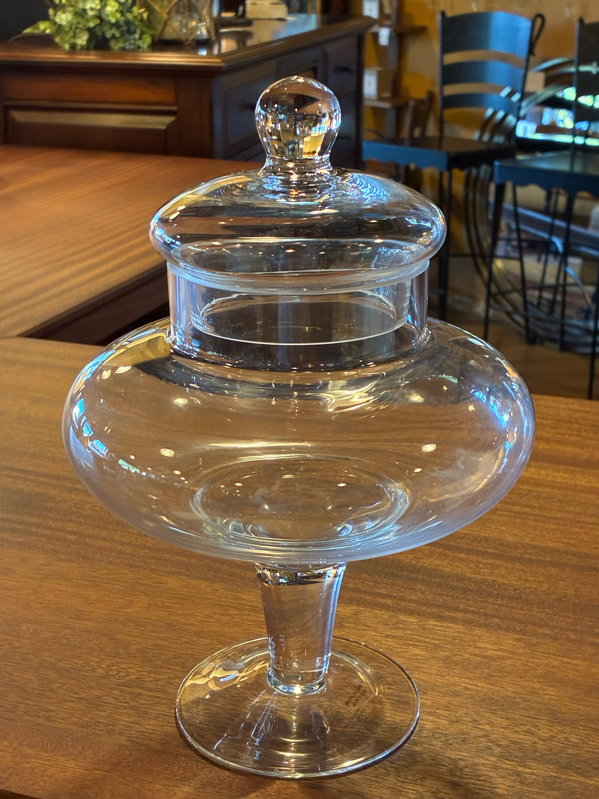 Clear Glass Pedestal Apothecary Jar with Lid
