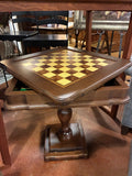 Traditional Chess & Backgammon Pedestal Game Table