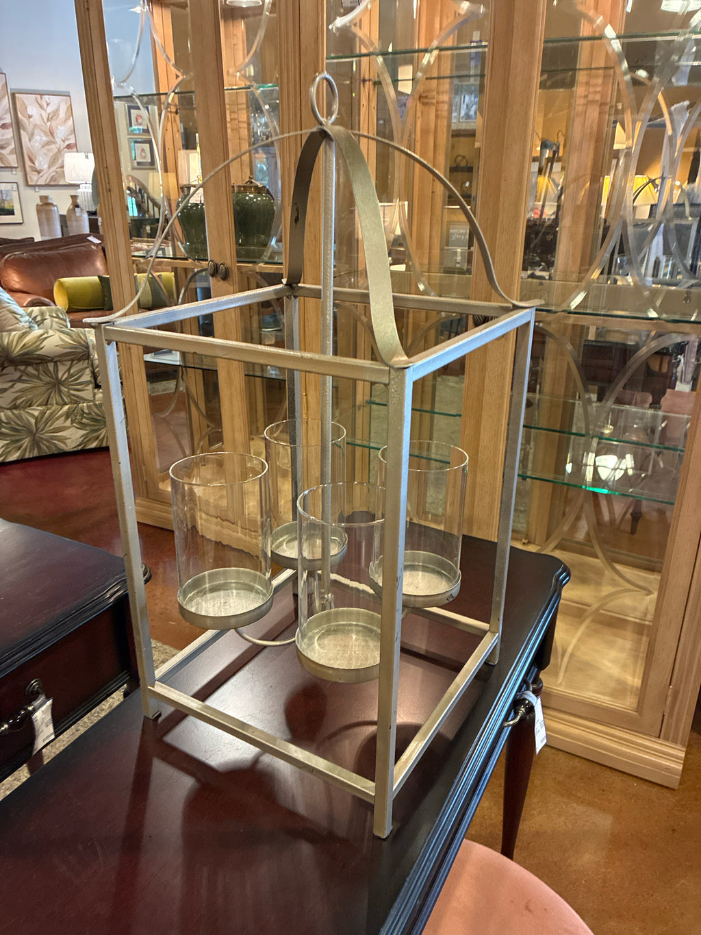 Lantern | Large Metal w/4 hurricane cups
