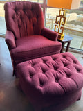 Vintage Woodmark Originals Tufted Lounge Rocker/Swivel Chair & Ottoman