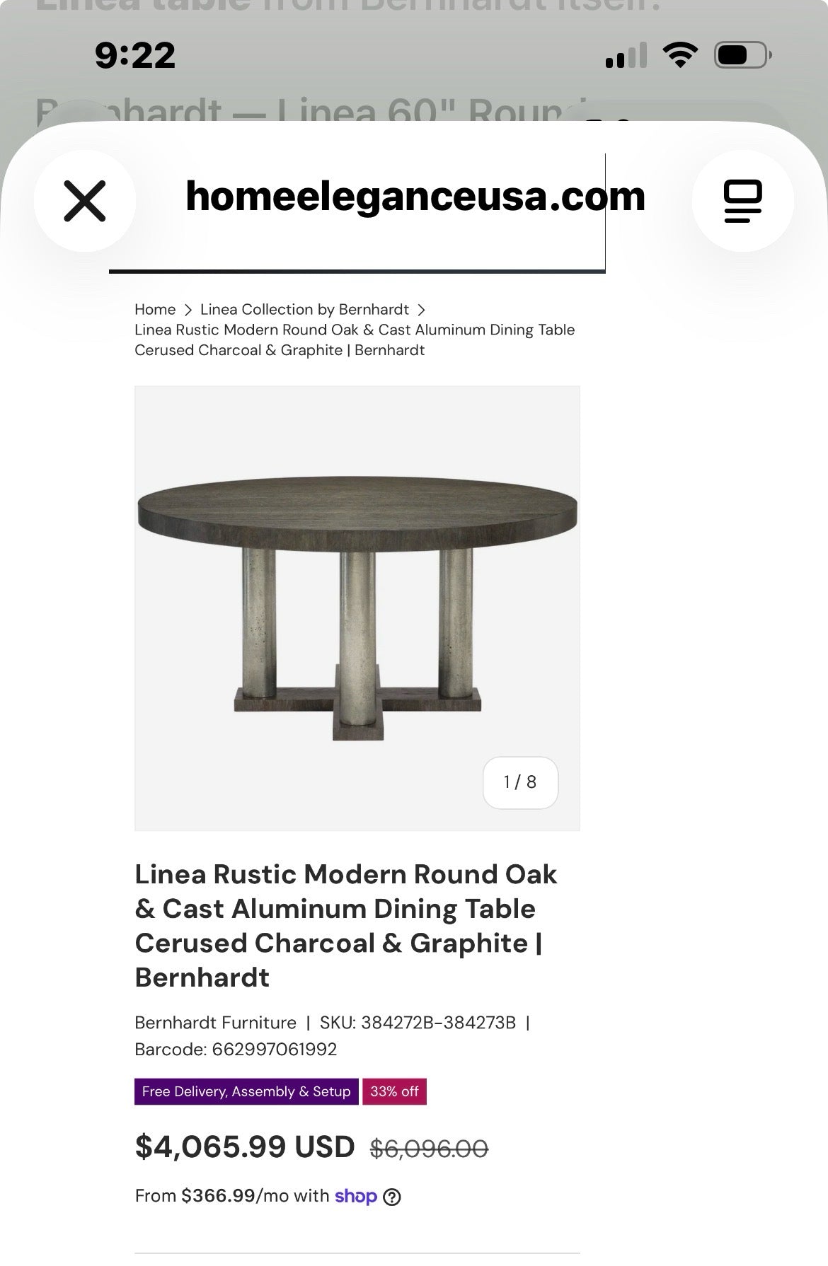 Bernhardt Dining Table