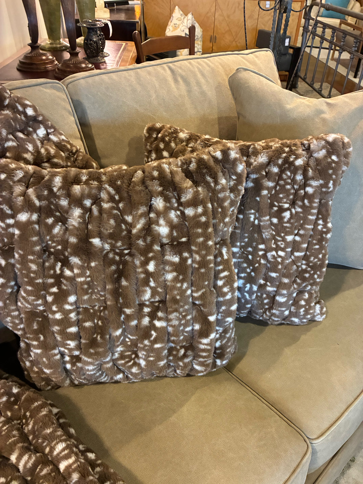Faux Fawn Fur Pillow