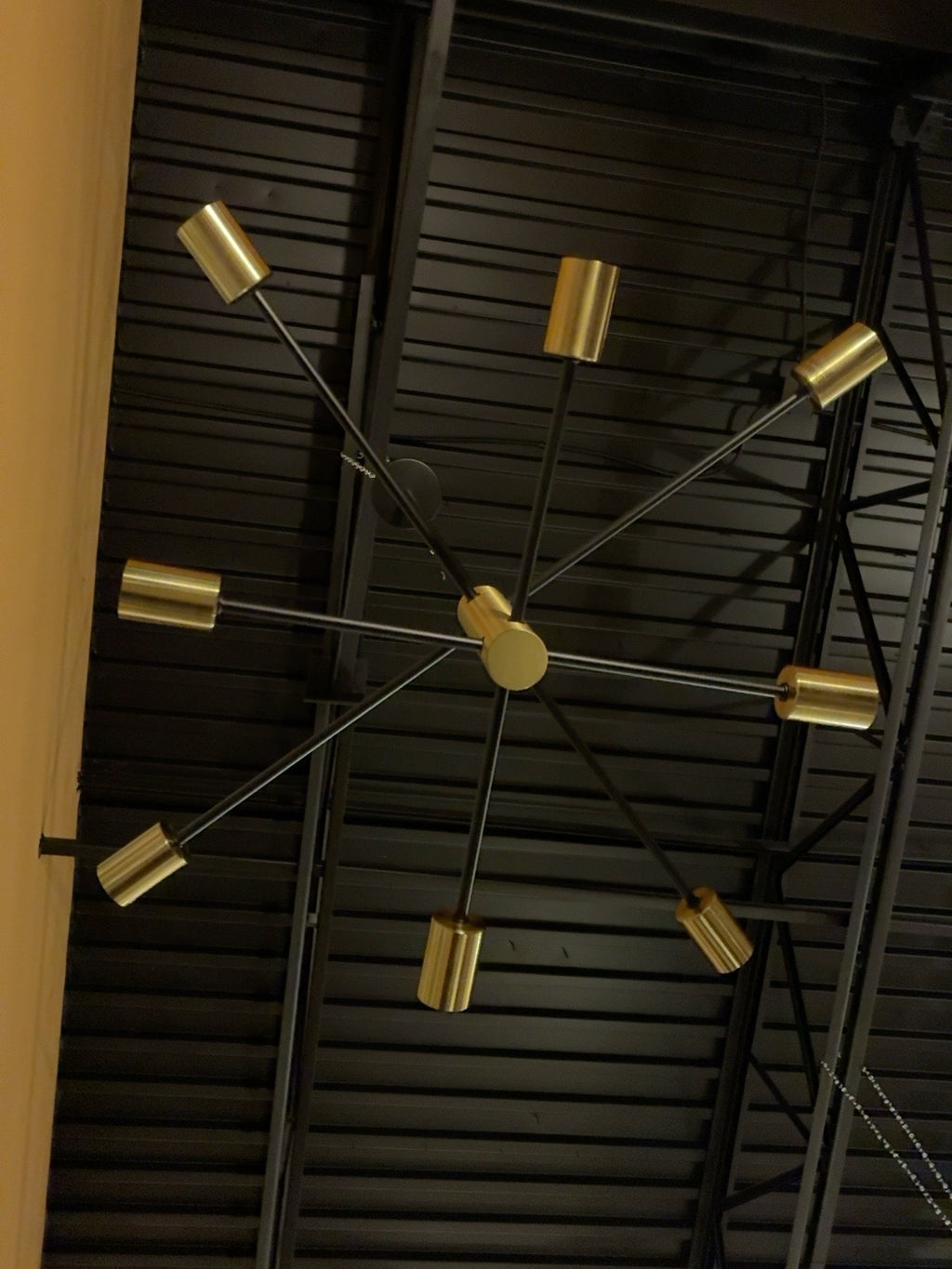 Black & Brass 8-Light Sputnick Chandelier