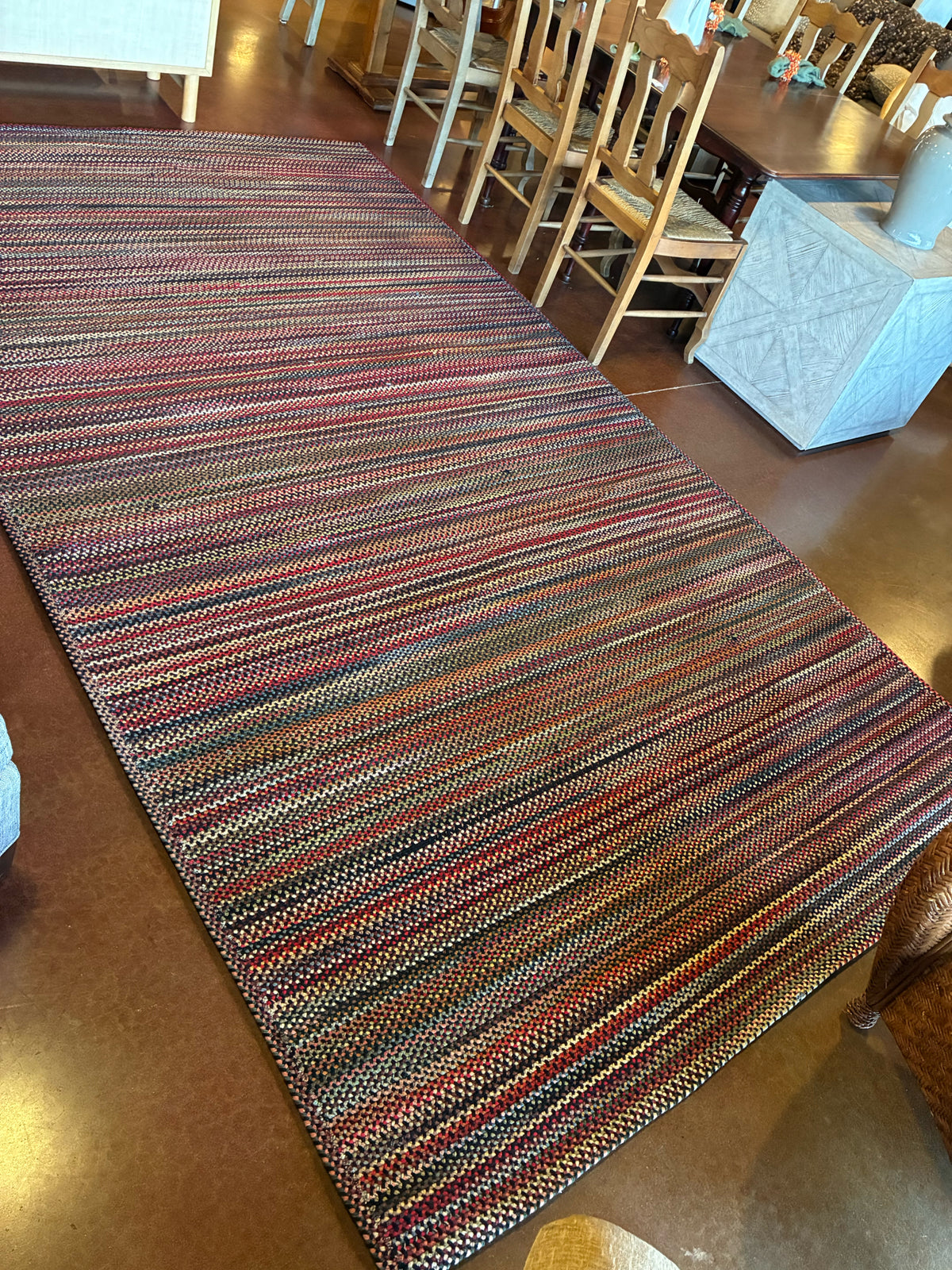 Multicolor Braided Wool-Blend Area Rug