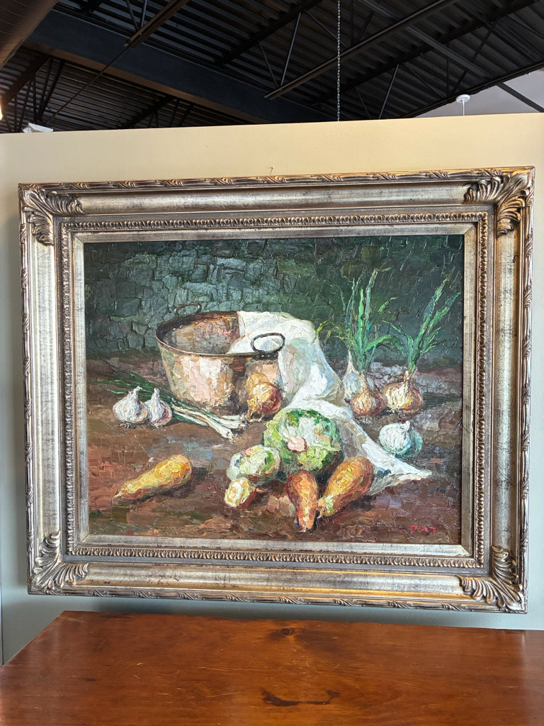 Signed impressionish Vegtable Still Life - Orignal Oil