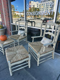 Paradigm French Country Rush-Seat Armchair & Ottomans — SET OF 4