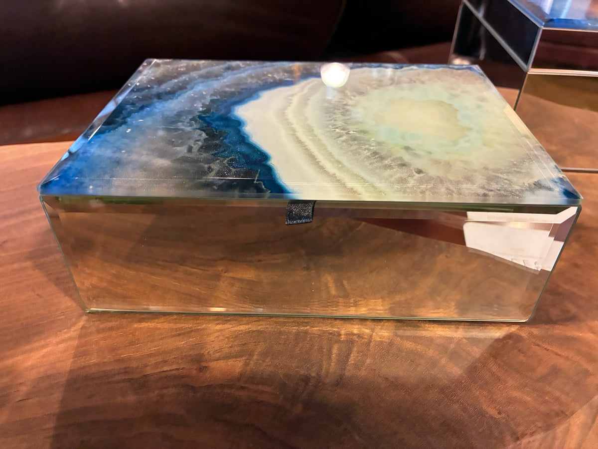 Nicole Miller Home Agate-Design Mirrored Keepsake Box
