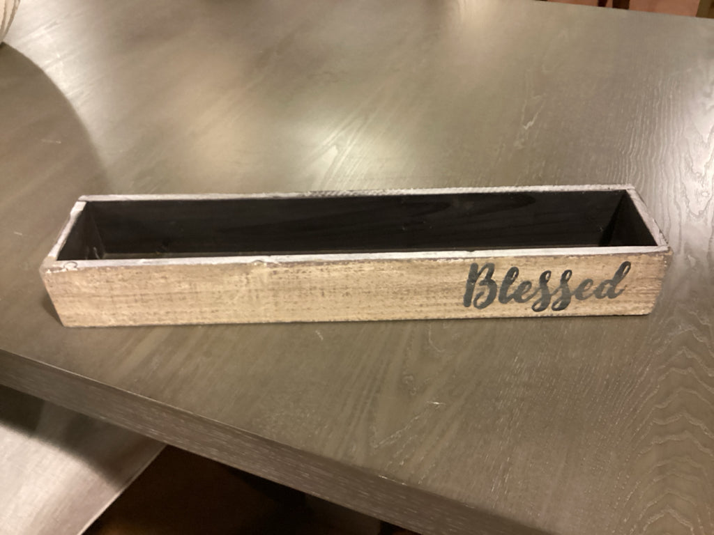 Box|Rustic "Blessed" Wooden Planter