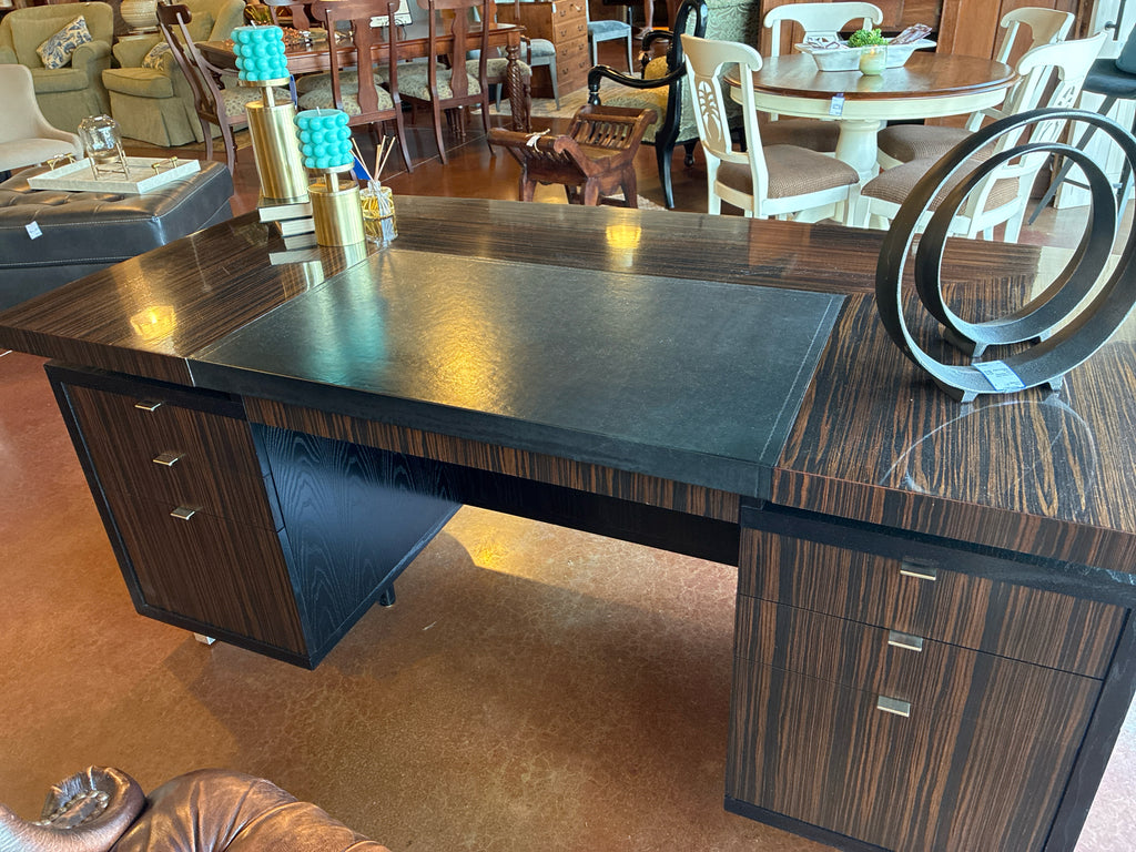 CENTURY Seven Drawer Leather Top Soft Close Desk