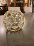 Vase | Clear Glass wrapped in wood beads