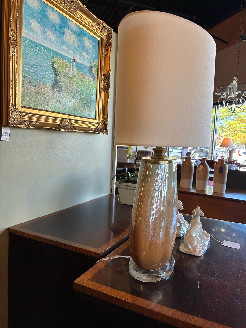 Champagne & Ivory Glass Table Lamp