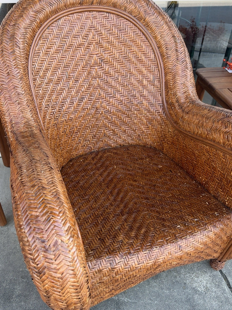 Natural Woven Rattan Lounge Chair