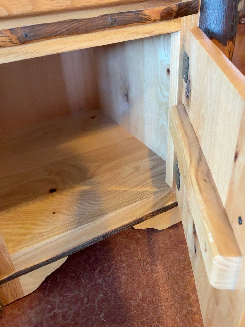 Handcrafted Rustic Oak Log Side table