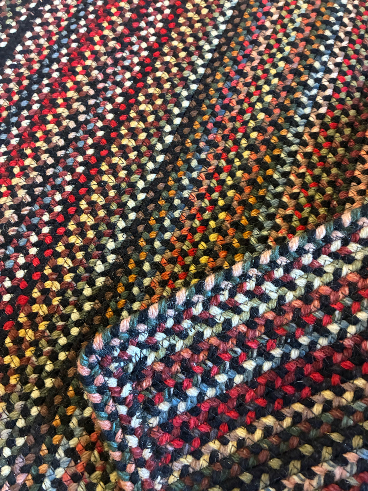 Multicolor Braided Wool-Blend Area Rug