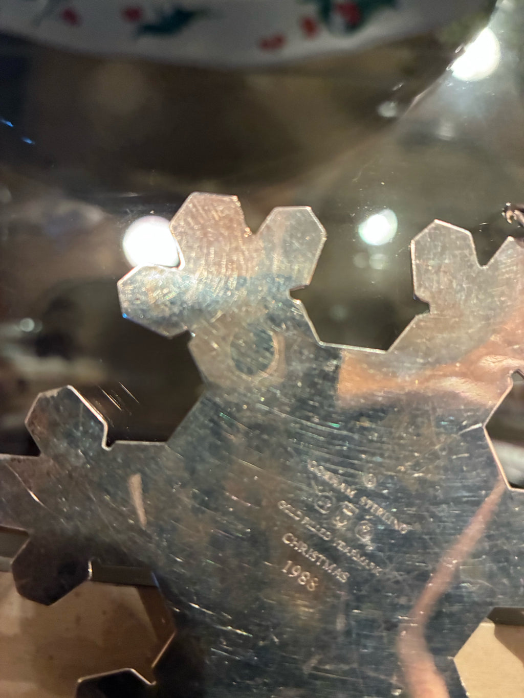 GORHAM STERLING SILVER CHRISTMAS SNOWFLAKE ORNAMENTS — SET OF 3