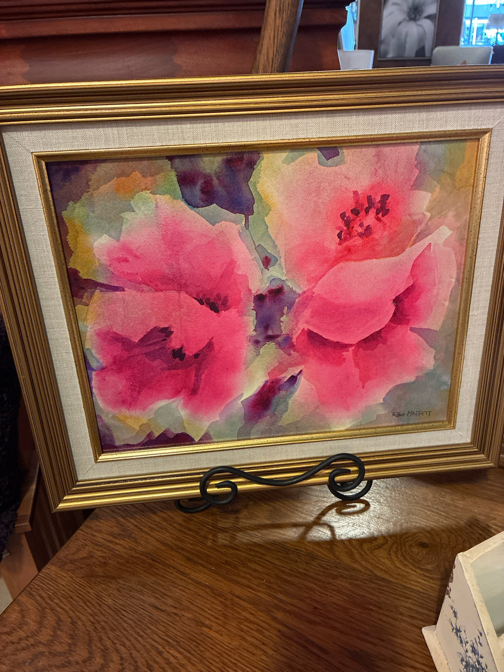RON MAFFETT-"SUSIE'S POPPIES"|Signed Watercolor