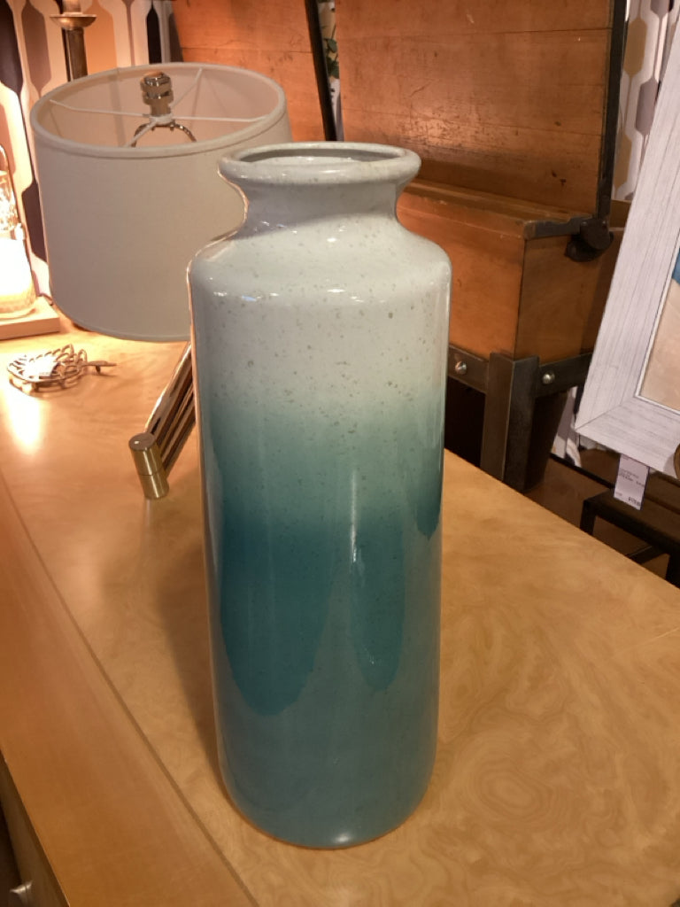 Ombre Teal Ceramic Vase