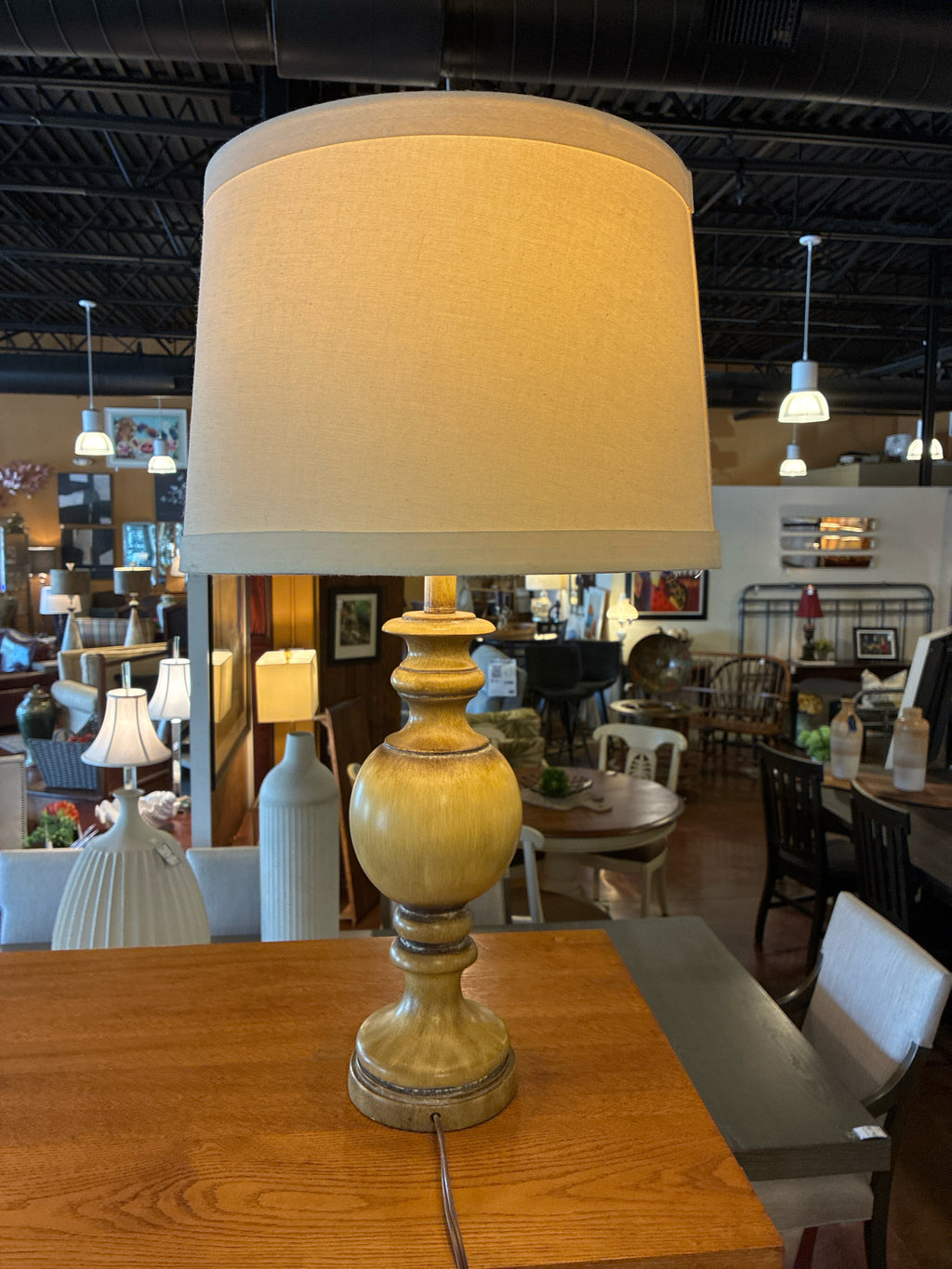 Antique Lathe Turned Lamp