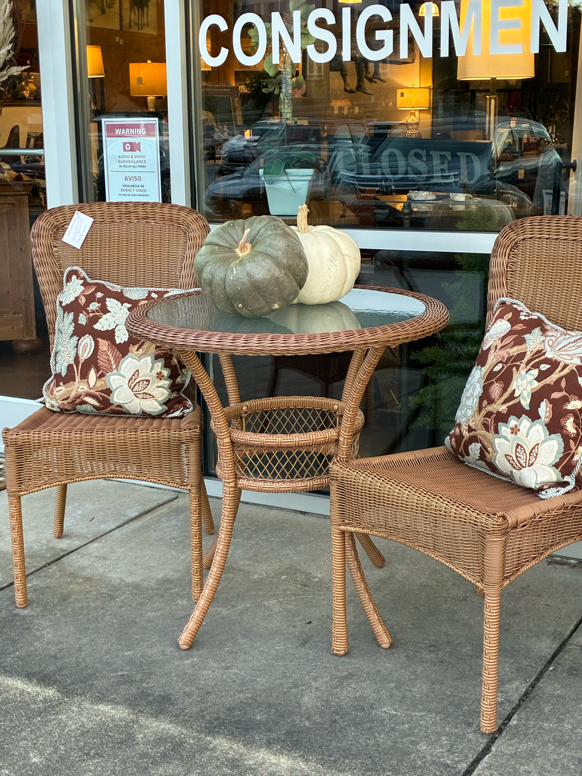 Three-Piece Wicker Bistro Set