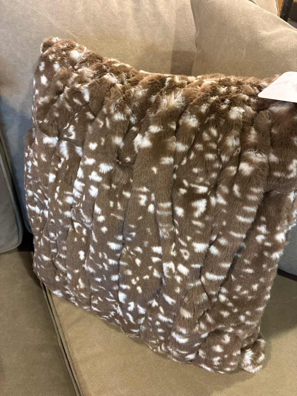 Faux Fawn Fur Pillow