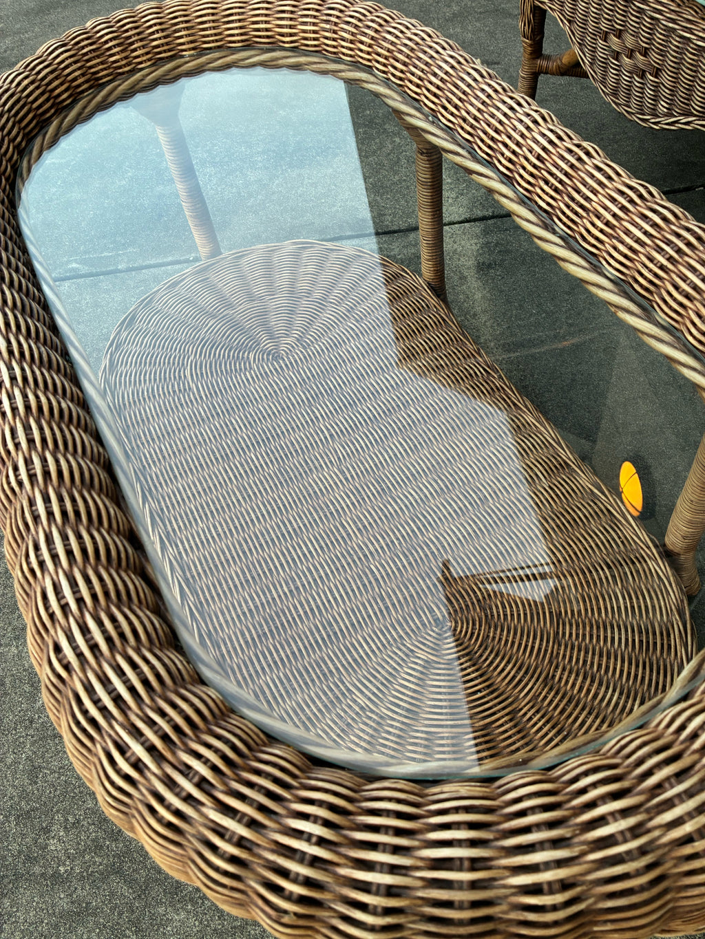 Four-Piece Coastal Cottage Wicker Conversation Set