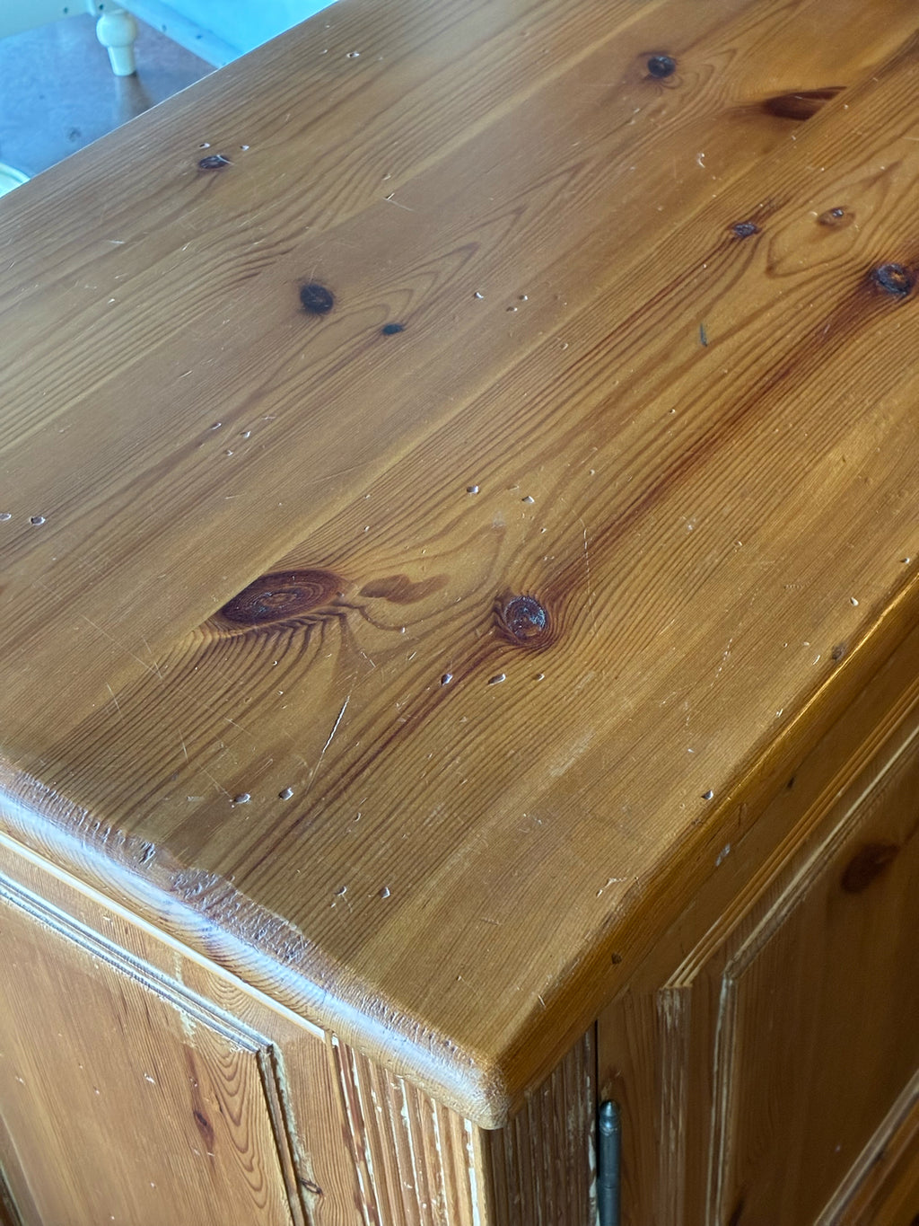 European-Style Solid Pine Two-Door Sideboard