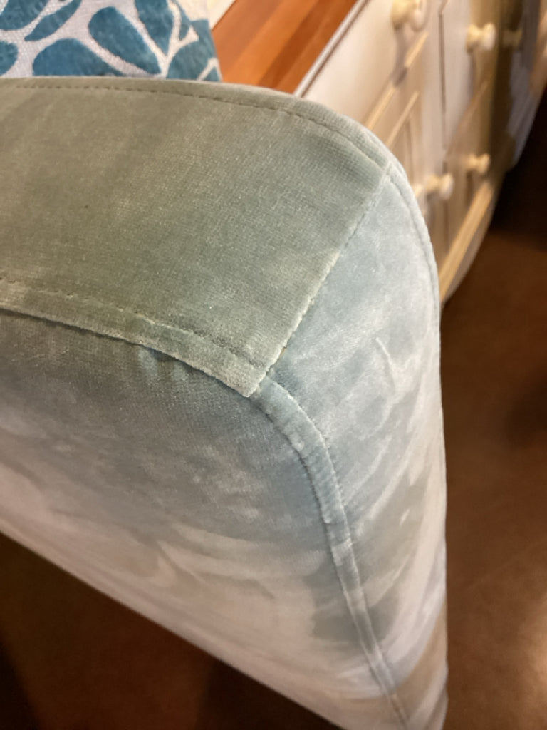 West Elm Velvet Teal Blue Headboard