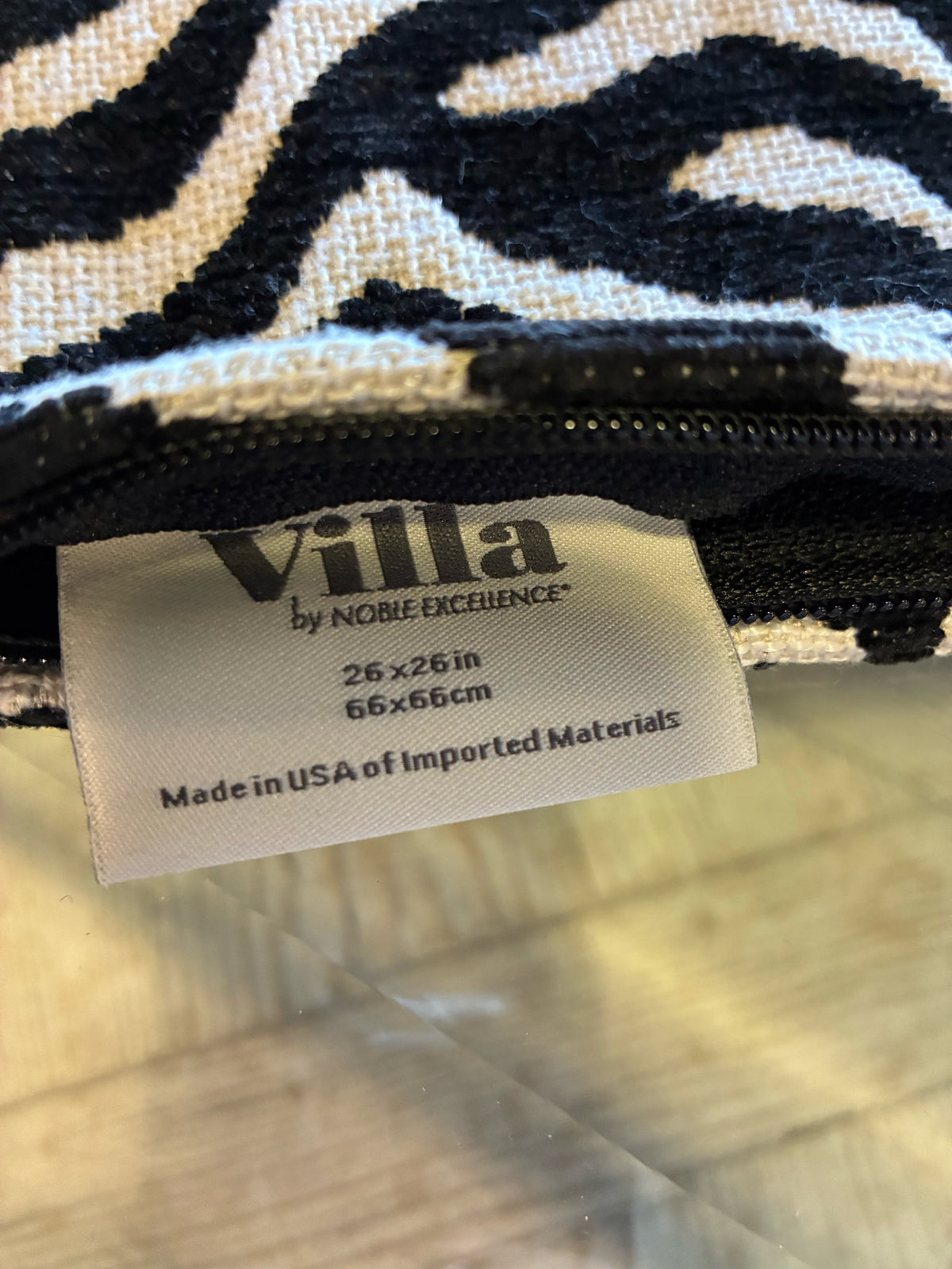 VILLA BY NOBLE EXCELLENCE ZEBRA PRINT PILLOW COVERS — SET OF 2
