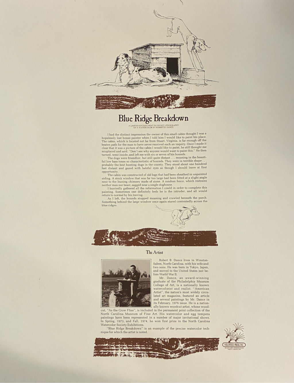 Robert B. Dance "Blue Ridge Breakdown" Signed Limited Edition