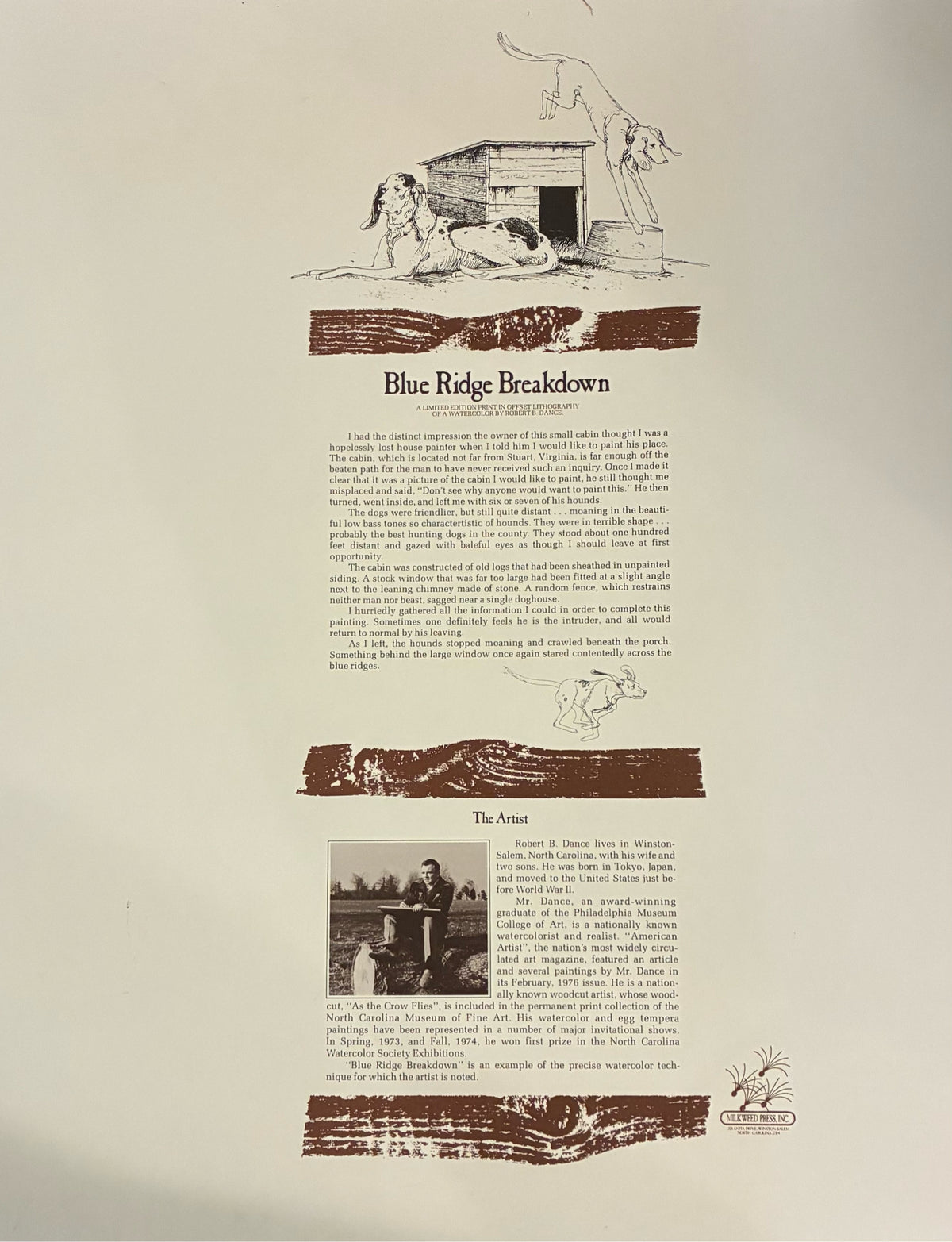 Robert B. Dance "Blue Ridge Breakdown" Signed Limited Edition