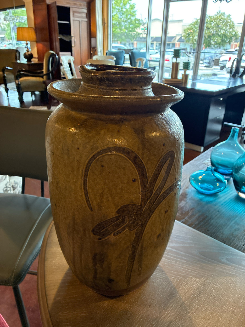 Vase Clay w/Oriental Script