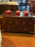 Campaign-Style 7-Drawer Coffee Table