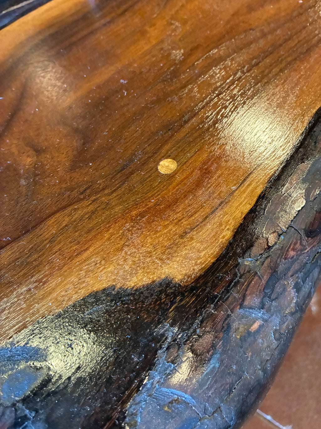 RUSTIC LIVE-EDGE WOOD BENCH