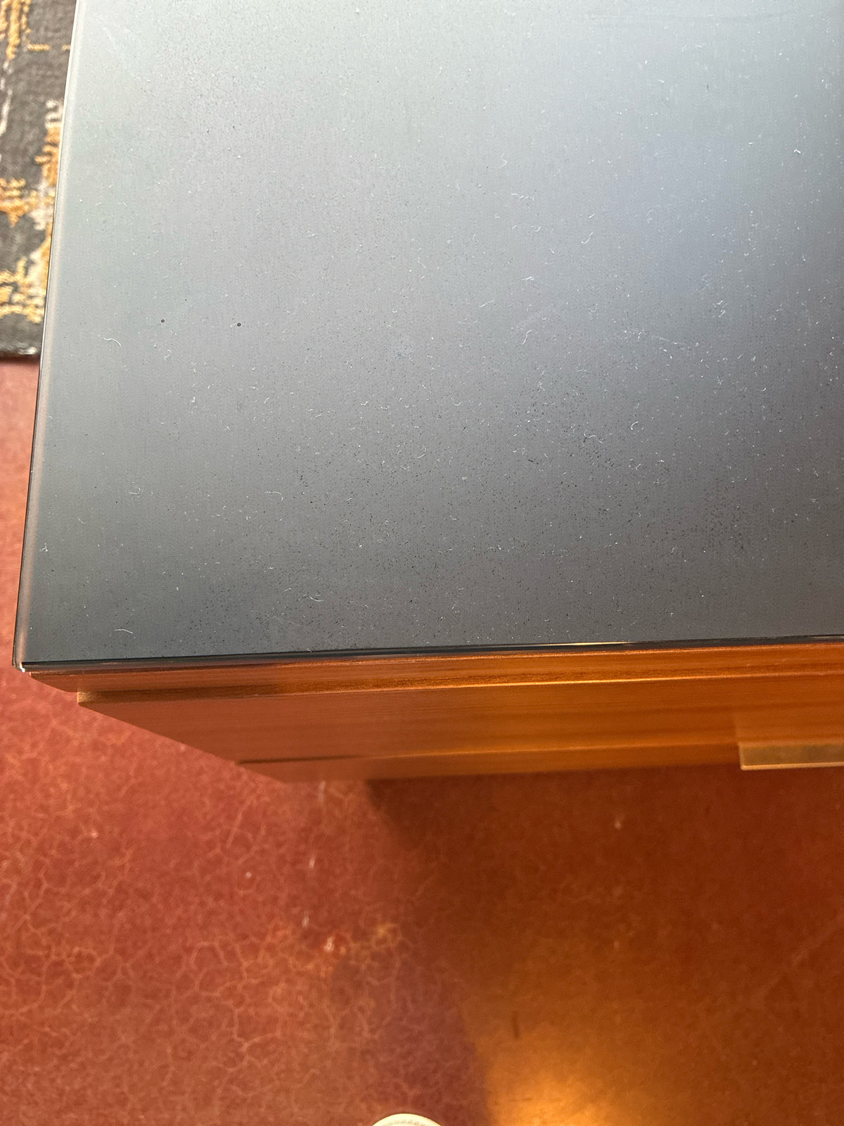 Filing Cabinet Walnut satin-etched glass 35LX18DX29H
