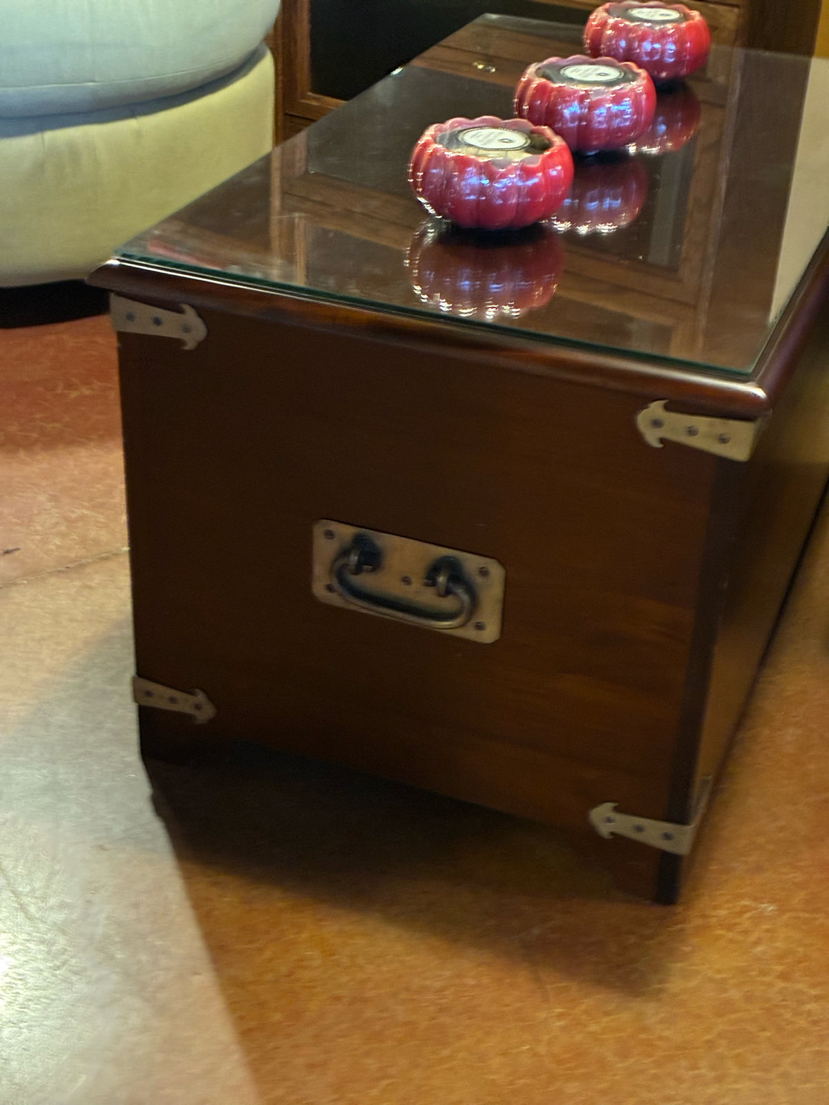 Campaign-Style 7-Drawer Coffee Table
